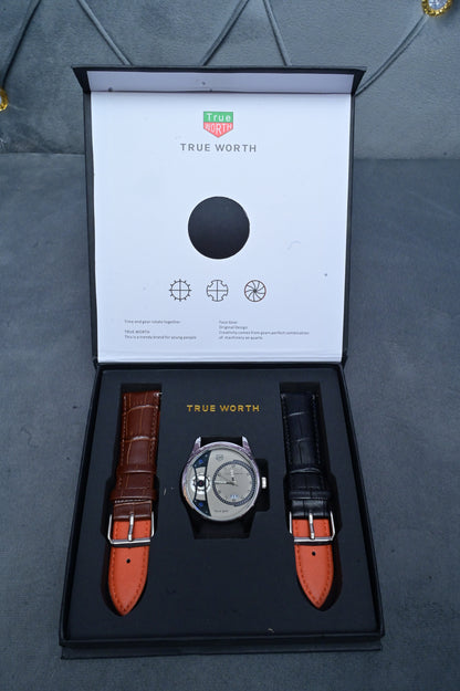 TRUE WORTH DOUBLE STRAP WATCH